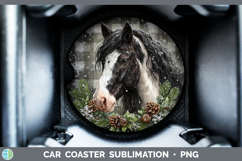 GorgeousAnimals Checker Christmas Car Coaster design.