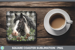 GorgeousAnimals Checker Christmas Square Coaster design.