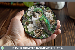 GorgeousAnimals Checker Christmas Round Coaster design.