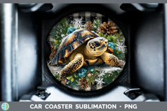 GorgeousAnimals Checker Christmas Car Coaster design.