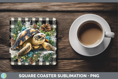 GorgeousAnimals Checker Christmas Square Coaster design.