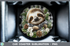 GorgeousAnimals Checker Christmas Car Coaster design.