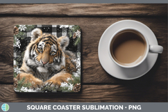 GorgeousAnimals Checker Christmas Square Coaster design.