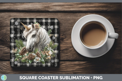 GorgeousAnimals Checker Christmas Square Coaster design.