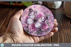 GorgeousAnimals Checker Valentine Round Coaster design.