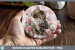GorgeousAnimals Checker Valentine Round Coaster design.
