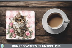 GorgeousAnimals Checker Valentine Square Coaster design.