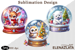 Watercolor Christmas, Animals Christmas ball clipart Product Image 1