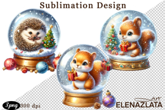 Watercolor Christmas, Animals Christmas ball clipart Product Image 1