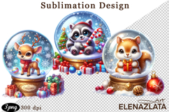Watercolor Christmas, Animals Christmas ball clipart Product Image 1