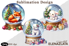 Watercolor Christmas, Animals Christmas ball clipart Product Image 1