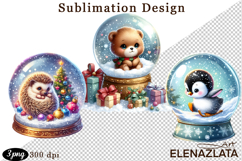 Watercolor Christmas, Animals Christmas ball clipart Product Image 1