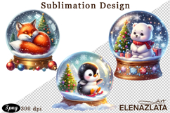 Watercolor Christmas, Animals Christmas ball clipart Product Image 1
