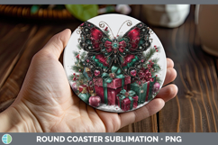 GorgeousAnimals Christmas Round Coaster design.