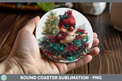 GorgeousAnimals Christmas Round Coaster design.