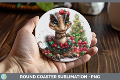 GorgeousAnimals Christmas Round Coaster design.