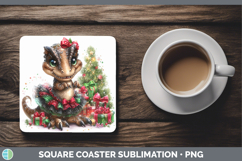 GorgeousAnimals Christmas Square Coaster design.