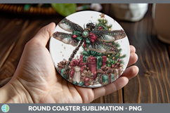 GorgeousAnimals Christmas Round Coaster design.