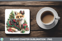 GorgeousAnimals Christmas Square Coaster design.
