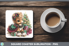 GorgeousAnimals Christmas Square Coaster design.