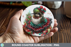 GorgeousAnimals Christmas Round Coaster design.