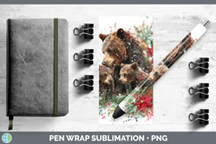 GorgeousAnimals Christmas Poinsettia Pen Wrap design.