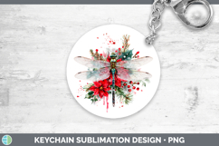 GorgeousAnimals Christmas Poinsettia Keychain design.