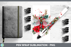 GorgeousAnimals Christmas Poinsettia Pen Wrap design.