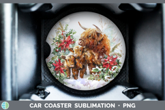 GorgeousAnimals Christmas Poinsettia Car Coaster design.