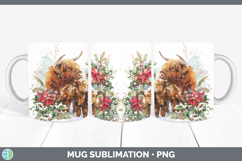 GorgeousAnimals Christmas Poinsettia Mug Wrap design.