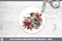 GorgeousAnimals Christmas Poinsettia Keychain design.