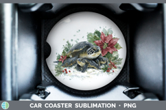 GorgeousAnimals Christmas Poinsettia Car Coaster design.