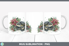 GorgeousAnimals Christmas Poinsettia Mug Wrap design.