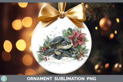 GorgeousAnimals Christmas Poinsettia Ornament design.