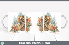 GorgeousAnimals Christmas Poinsettia Mug Wrap design.