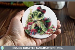 GorgeousAnimals Christmas Round Coaster design.
