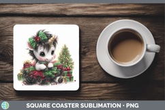 GorgeousAnimals Christmas Square Coaster design.