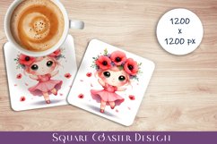 Cute Dancing baby Sublimation square coasters Product Image 1