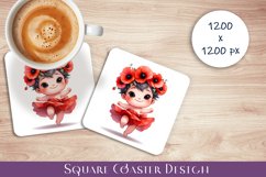 Cute Dancing baby Sublimation square coasters Product Image 1