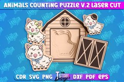 Sheep Counting Puzzle Laser Cut Design |Baby Game Design v.2 Product Image 1