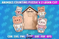 Bear Counting Puzzle Laser Cut Design | Baby Game Design v.2 Product Image 1
