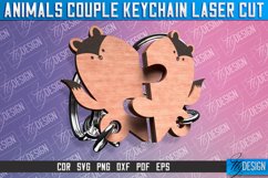 Fox Couple Keychain | Laser Cut SVG Design | CNC Files Product Image 1