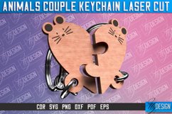 Animals Couple Keychain | Laser Cut SVG Design | CNC Files Product Image 3