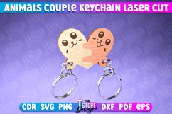 Animals Couple Keychain | Laser Cut SVG Design | CNC Files Product Image 2