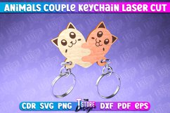 Cat Couple Keychain | Laser Cut SVG Design | CNC Files Product Image 1