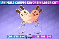 Animals Couple Keychain | Laser Cut SVG Design | CNC Files Product Image 6
