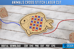 Cross Stitch Fish Laser Cut | Montessori Lacing | CNC File Product Image 1