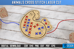 Cross Stitch Chicken Laser Cut | Montessori Lacing | CNC Product Image 1