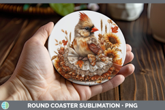 GorgeousAnimals Cute Thanksgiving Round Coaster design.
