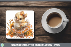 GorgeousAnimals Cute Thanksgiving Square Coaster design.